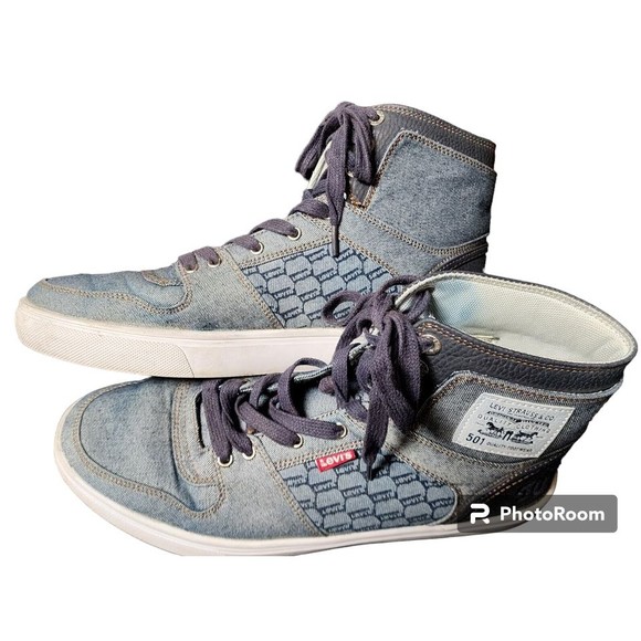 Levi's 501 Mason Denim Hi Top Sneakers Size 11 - Picture 4 of 8